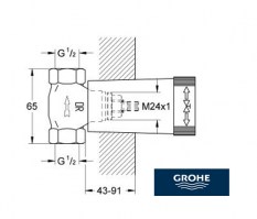 CUERPO EMPOTRADO LLAVE PASO GROHE